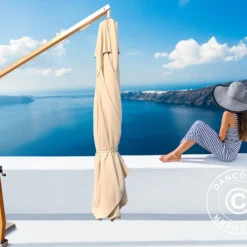 Parasol En Porte à Faux Antigua, 3x4m, Sable -Promos Jardin Natif Magasin um75485 04