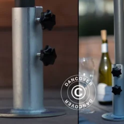 Pied De Parasol Pour Terrasse En Bois, Argenté