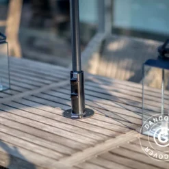 Pied De Parasol Pour Terrasse En Bois, Argenté -Promos Jardin Natif Magasin um78000 041