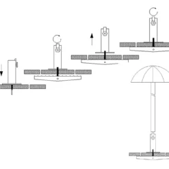 Pied De Parasol Pour Terrasse En Bois, Argenté -Promos Jardin Natif Magasin um78000 10