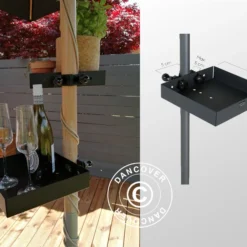 Table De Parasol, 25x25cm, Noir, 1 Pc.