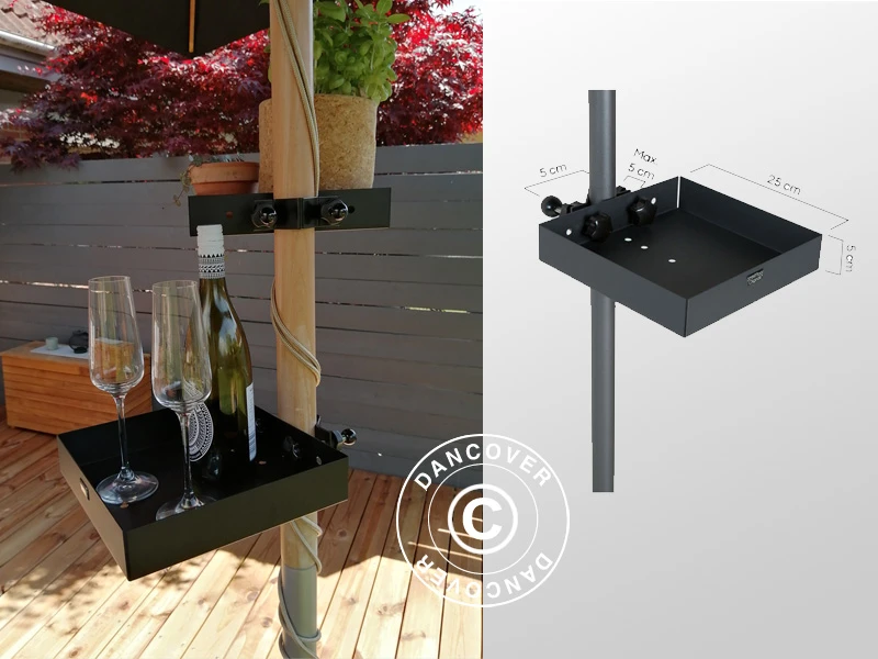 Table De Parasol, 25x25cm, Noir, 1 Pc. 1 Table De Parasol, 25x25cm, Noir, 1 Pc.