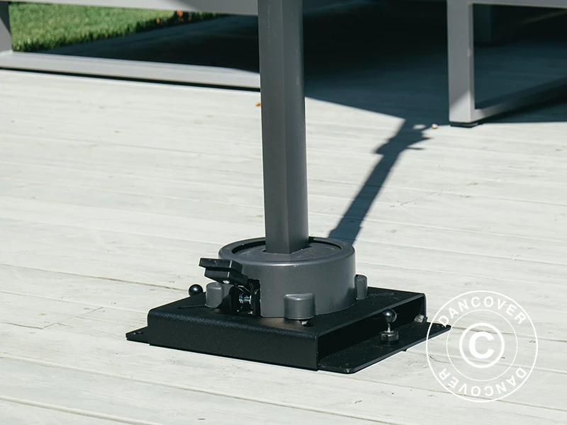 Base De Parasol Sur Pied Pour Terrasse En Bois, 25x25cm, Noir 4 Base De Parasol Sur Pied Pour Terrasse En Bois, 25x25cm, Noir – Image 4