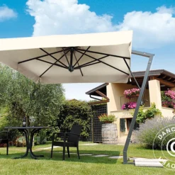 Parasol Déporté Napoli Braccio Avec Cantonnière, 3x4m, Écru