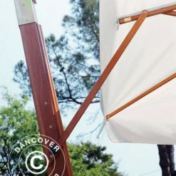 Parasol Déporté Palladio Braccio Avec Cantonnière, 3,5x3,5m, Écru -Promos Jardin Natif Magasin um87020 04