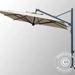 Parasol Déporté Galileo Dark, 3,5x3,5m, Écru -Promos Jardin Natif Magasin um87030 011