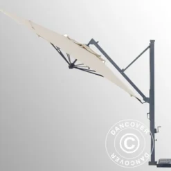 Parasol Déporté Galileo Dark, 3,5x3,5m, Écru -Promos Jardin Natif Magasin um87030 02