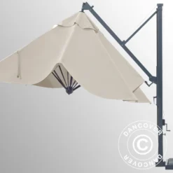 Parasol Déporté Galileo Dark, 3,5x3,5m, Écru -Promos Jardin Natif Magasin um87030 03