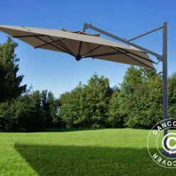 Parasol Déporté Galileo Dark, 3,5x3,5m, Gris Taupe -Promos Jardin Natif Magasin um87031 001
