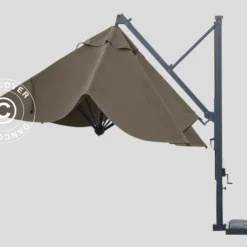 Parasol Déporté Galileo Dark, 3,5x3,5m, Gris Taupe -Promos Jardin Natif Magasin um87031 0112