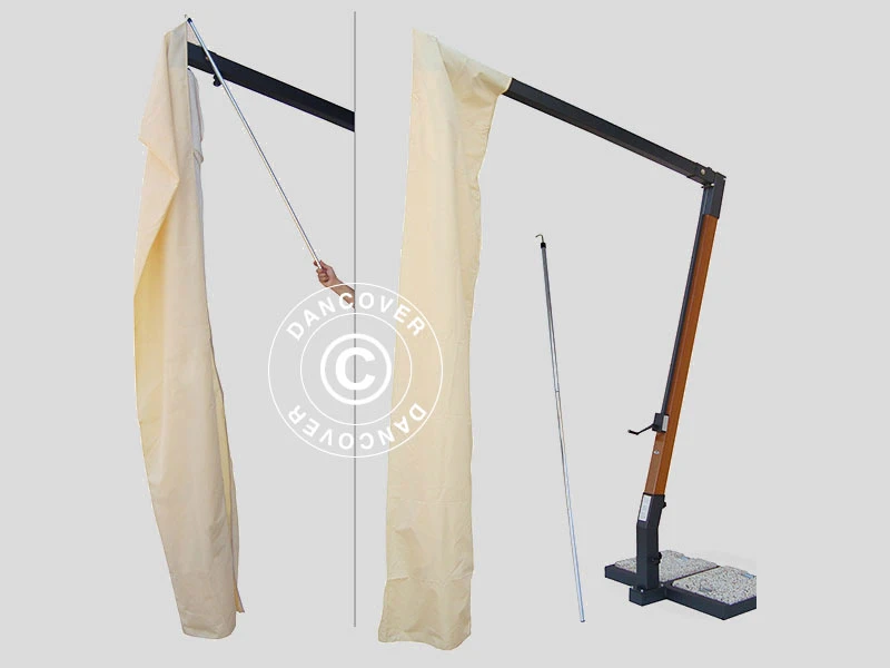 Housse Pour Parasol Avec Fermeture éclaire Pour Alu Double 3x6m, Écru 1 Housse Pour Parasol Avec Fermeture éclaire Pour Alu Double 3x6m, Écru