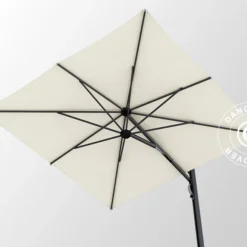 Parasol En Porte-à-faux Avec Pied, Galaxia Astro Carbon, 3x3m, écru