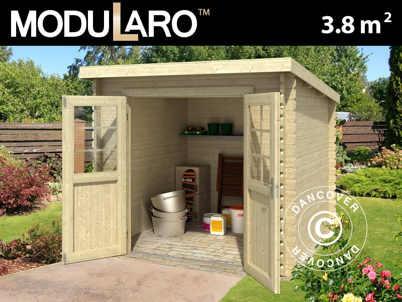 Abri En Bois Hagen 2,3x1,75x2,11m, 28mm, Naturel 1 Abri En Bois Hagen 2,3x1,75x2,11m, 28mm, Naturel