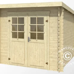 Abri En Bois Hagen 2,3x1,75x2,11m, 28mm, Naturel 6 Abri En Bois Hagen 2,3x1,75x2,11m, 28mm, Naturel -Promos Jardin Natif Magasin wc165200 08