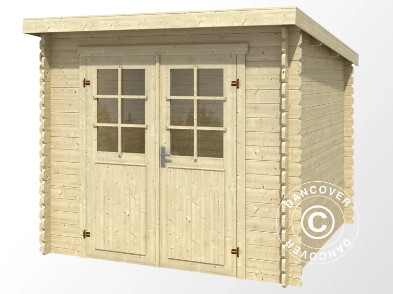 Abri En Bois Hagen 2,3x1,75x2,11m, 28mm, Naturel 3 Abri En Bois Hagen 2,3x1,75x2,11m, 28mm, Naturel – Image 3