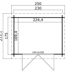 Abri En Bois Hagen 2,3x1,75x2,11m, 28mm, Naturel 7 Abri En Bois Hagen 2,3x1,75x2,11m, 28mm, Naturel -Promos Jardin Natif Magasin wc165200 09