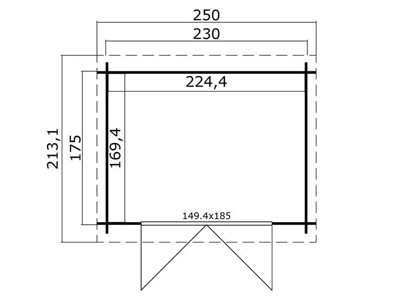 Abri En Bois Hagen 2,3x1,75x2,11m, 28mm, Naturel 4 Abri En Bois Hagen 2,3x1,75x2,11m, 28mm, Naturel – Image 4