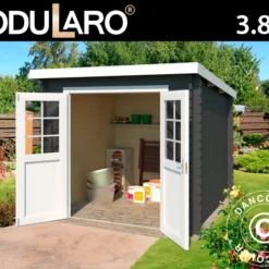 Abri En Bois Hagen 2,3x1,75x2,11m, 28mm, Gris Foncé