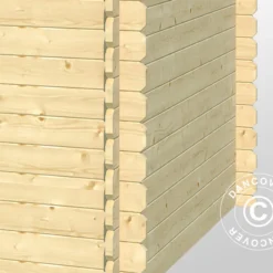 Abri En Bois Oslo 2,92x2,3x2,22m, 28mm, Naturel -Promos Jardin Natif Magasin wc165235 022