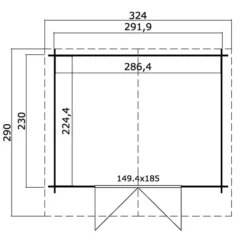 Abri En Bois Oslo 2,92x2,3x2,22m, 28mm, Naturel -Promos Jardin Natif Magasin wc165235 09