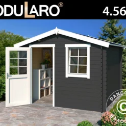 Abri En Bois Marseille 2,75x1,75x2,34m, 28mm, Gris Foncé