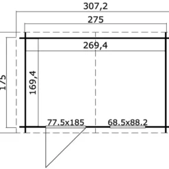 Abri En Bois Marseille 2,75x1,75x2,34m, 28mm, Gris Foncé -Promos Jardin Natif Magasin wc165251 09