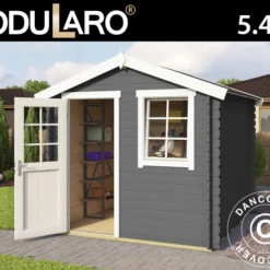 Abri En Bois Lyon 2,3x2,3x2,34m, 28mm, Gris Foncé