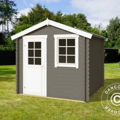 Abri En Bois Lyon 2,3x2,3x2,34m, 28mm, Gris Foncé -Promos Jardin Natif Magasin wc165271 012