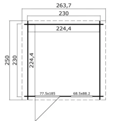 Abri En Bois Lyon 2,3x2,3x2,34m, 28mm, Gris Foncé -Promos Jardin Natif Magasin wc165271 09