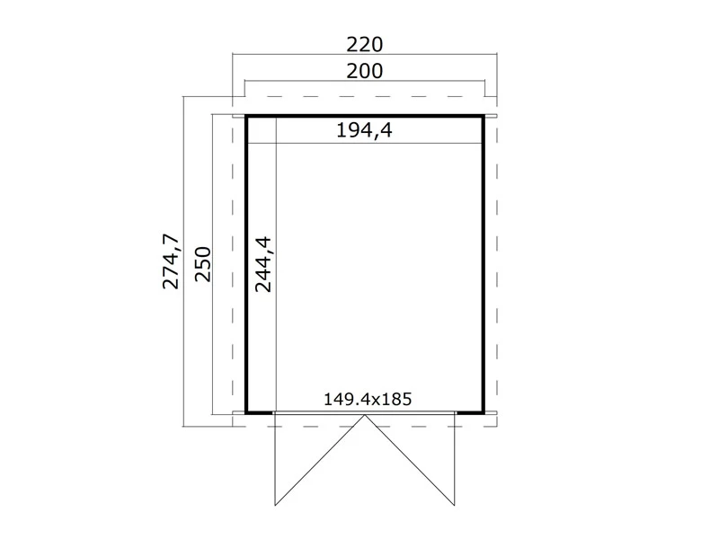 Abri En Bois Torrent 2x2,5x2,11m, 28mm, Gris Foncé 4 Abri En Bois Torrent 2x2,5x2,11m, 28mm, Gris Foncé – Image 4