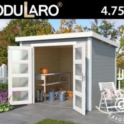 Abri En Bois Torrent 2,5x2x2,11m, 28mm, Gris Clair