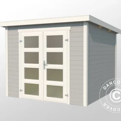 Abri En Bois Torrent 2,5x2x2,11m, 28mm, Gris Clair -Promos Jardin Natif Magasin wc165302 08