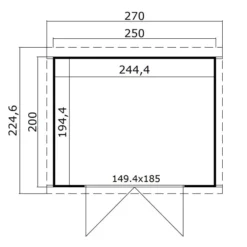 Abri En Bois Torrent 2,5x2x2,11m, 28mm, Gris Clair -Promos Jardin Natif Magasin wc165302 09