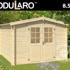 Abri En Bois Trondheim 2,92x2,92x2,22m, 28mm, Naturel