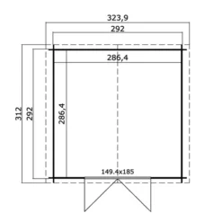Abri En Bois Trondheim 2,92x2,92x2,22m, 28mm, Naturel -Promos Jardin Natif Magasin wc165310 09