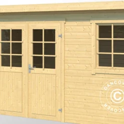 Abri En Bois Asker 3,8x2,3x2,11m, 28mm, Naturel -Promos Jardin Natif Magasin wc165320 013