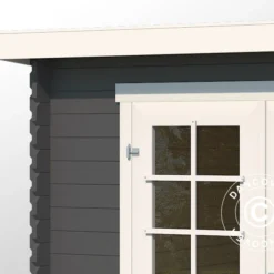 Abri En Bois Asker 3,8x2,75x2,11m, 28mm, Gris Foncé -Promos Jardin Natif Magasin wc165331 011