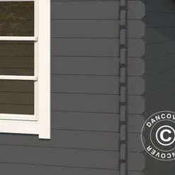 Abri En Bois Asker 3,8x2,75x2,11m, 28mm, Gris Foncé -Promos Jardin Natif Magasin wc165331 021