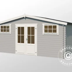 Abri/chalet En Bois Sandvika 4,8x2,92x2,45m, 28mm, Gris Clair 9 Abri/chalet En Bois Sandvika 4,8x2,92x2,45m, 28mm, Gris Clair -Promos Jardin Natif Magasin wc165342 011