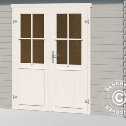 Abri En Bois Tartu Avec Avancée 4,81x2,92x2,11m, 28mm, Gris Clair -Promos Jardin Natif Magasin wc165352 031