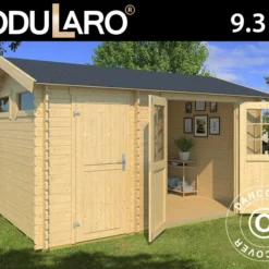 Abri En Bois Narva 3,8x2,5x2,39m, 28mm, Naturel