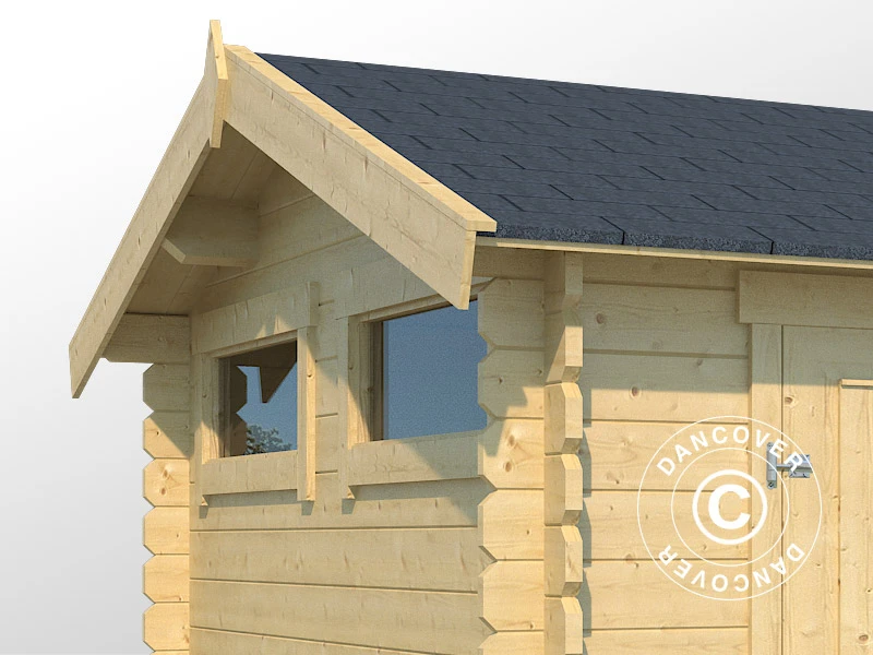 Abri En Bois Narva 3,8x2,5x2,39m, 28mm, Naturel 4 Abri En Bois Narva 3,8x2,5x2,39m, 28mm, Naturel – Image 4