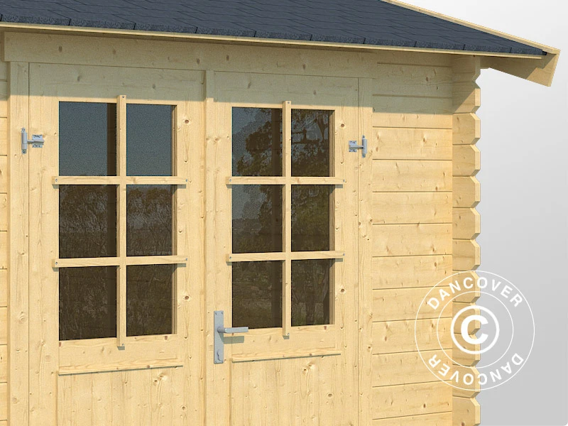 Abri En Bois Narva 3,8x2,5x2,39m, 28mm, Naturel 6 Abri En Bois Narva 3,8x2,5x2,39m, 28mm, Naturel – Image 6