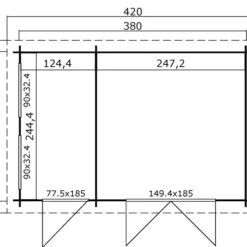 Abri En Bois Narva 3,8x2,5x2,39m, 28mm, Naturel 15 Abri En Bois Narva 3,8x2,5x2,39m, 28mm, Naturel -Promos Jardin Natif Magasin wc165360 09