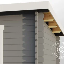 Abri En Bois/Cabane Riga 4,25x2,8x2,22m, 34mm, Gris Clair -Promos Jardin Natif Magasin wc165372 033