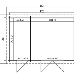 Abri En Bois/Cabane Riga 4,25x2,8x2,22m, 34mm, Gris Clair -Promos Jardin Natif Magasin wc165372 09