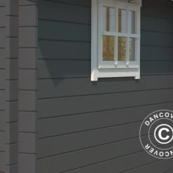 Abri Adossé En Bois Vanda 1,8x2,75x2,68m, 28mm, Gris Foncé -Promos Jardin Natif Magasin wc165381 032