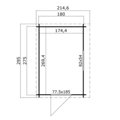 Abri Adossé En Bois Vanda 1,8x2,75x2,68m, 28mm, Gris Foncé -Promos Jardin Natif Magasin wc165381 09