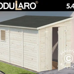 Abri Adossé En Bois Avec Fenêtre 1,65x3,32x2,1m, 5,4m², Naturel