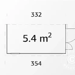 Abri Adossé En Bois Avec Fenêtre 1,65x3,32x2,1m, 5,4m², Naturel -Promos Jardin Natif Magasin wc192021 06